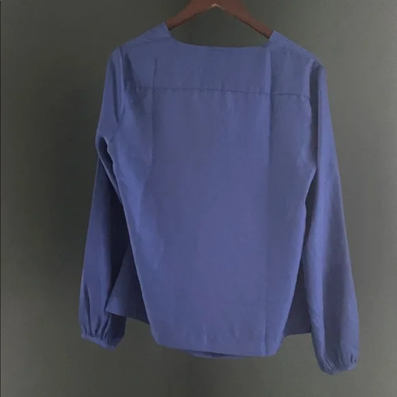bobi Deep Blue Draped Blouse - Picture 2 of 3